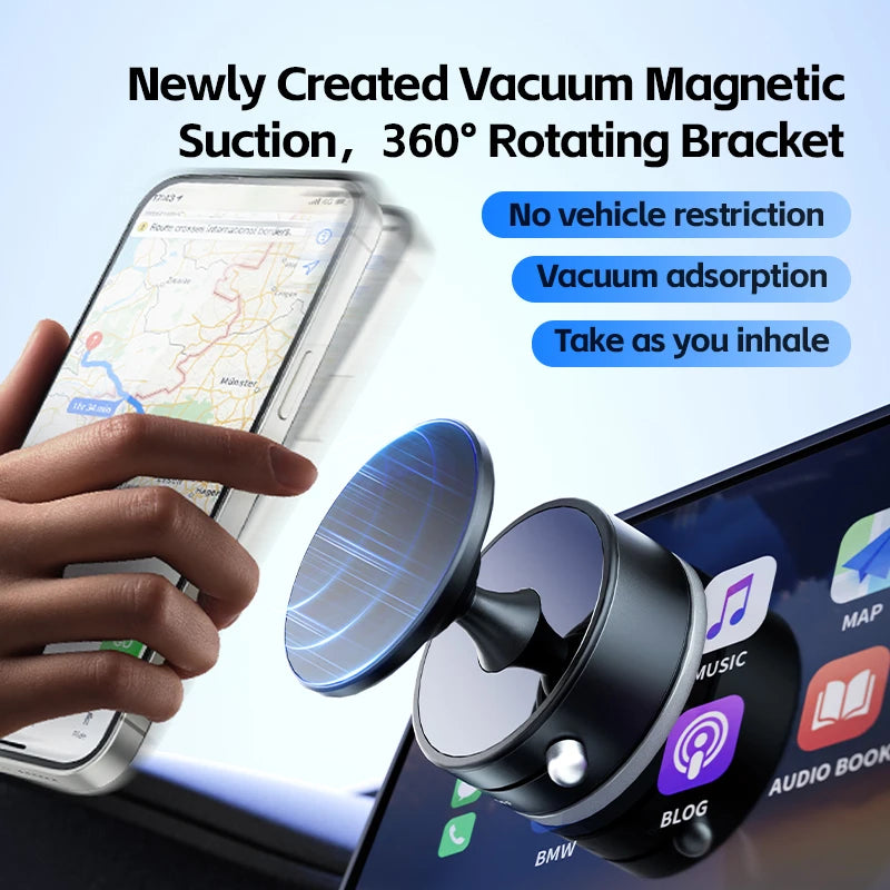CrownQu Car Mount Magnetic Phone Holder &ndash; 360 Degree Rotation with Strong Suction