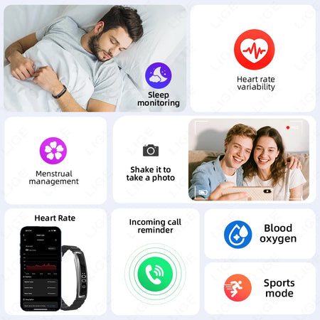 LIGE Fashion Smart Bracelet &ndash; Call Alerts and Heart Rate