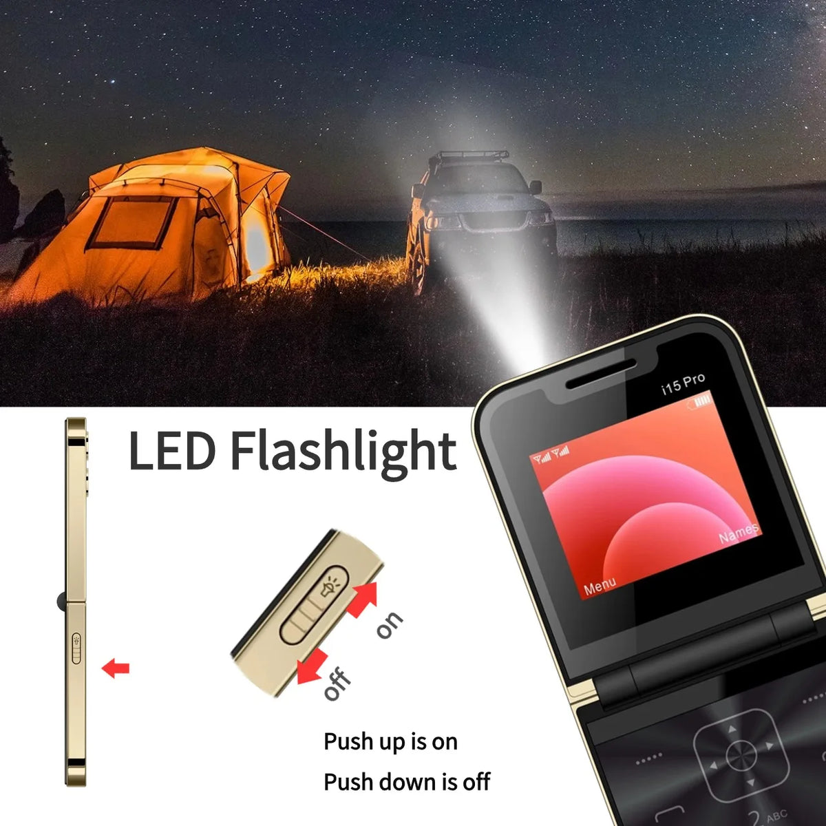 Unlocked Flip Lady Senior Phone Dual Sim &ndash; Easy Dial Torch