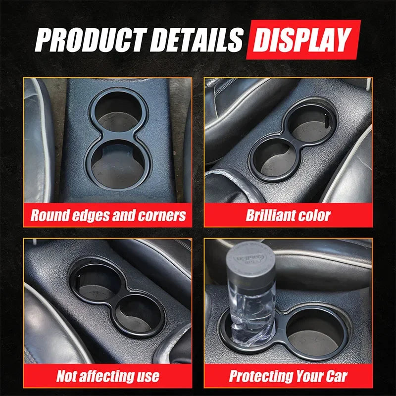 2 Peças Anel de Suporte para Copo em Alumínio Preto Mate H3 2005 2009