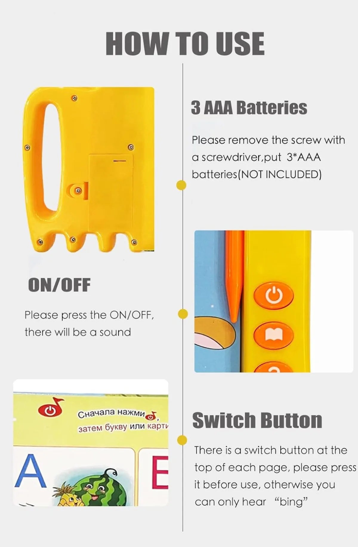 Educational Musical Toy: Interactive Russian Alphabet and Fairy Tales for Kids | Learn Russian Language for Beginners and Toddlers