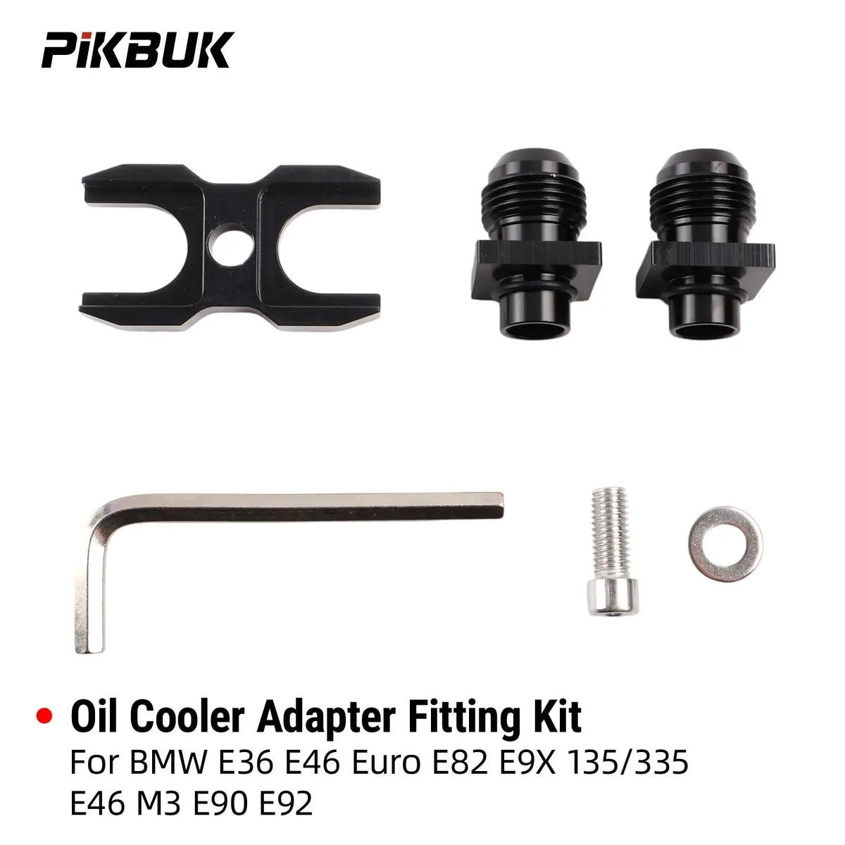 PIKBUK Auto AN10 Oil Cooler Adapter Fitting Kit For BMW E36 E46 Euro E82 E9X 135/335 E46 M3 E90 E92 Aluminum by InterCyprus Trading Ltd