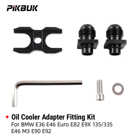 PIKBUK Auto AN10 Oil Cooler Adapter Fitting Kit For BMW E36 E46 Euro E82 E9X 135/335 E46 M3 E90 E92 Aluminum by InterCyprus Trading Ltd
