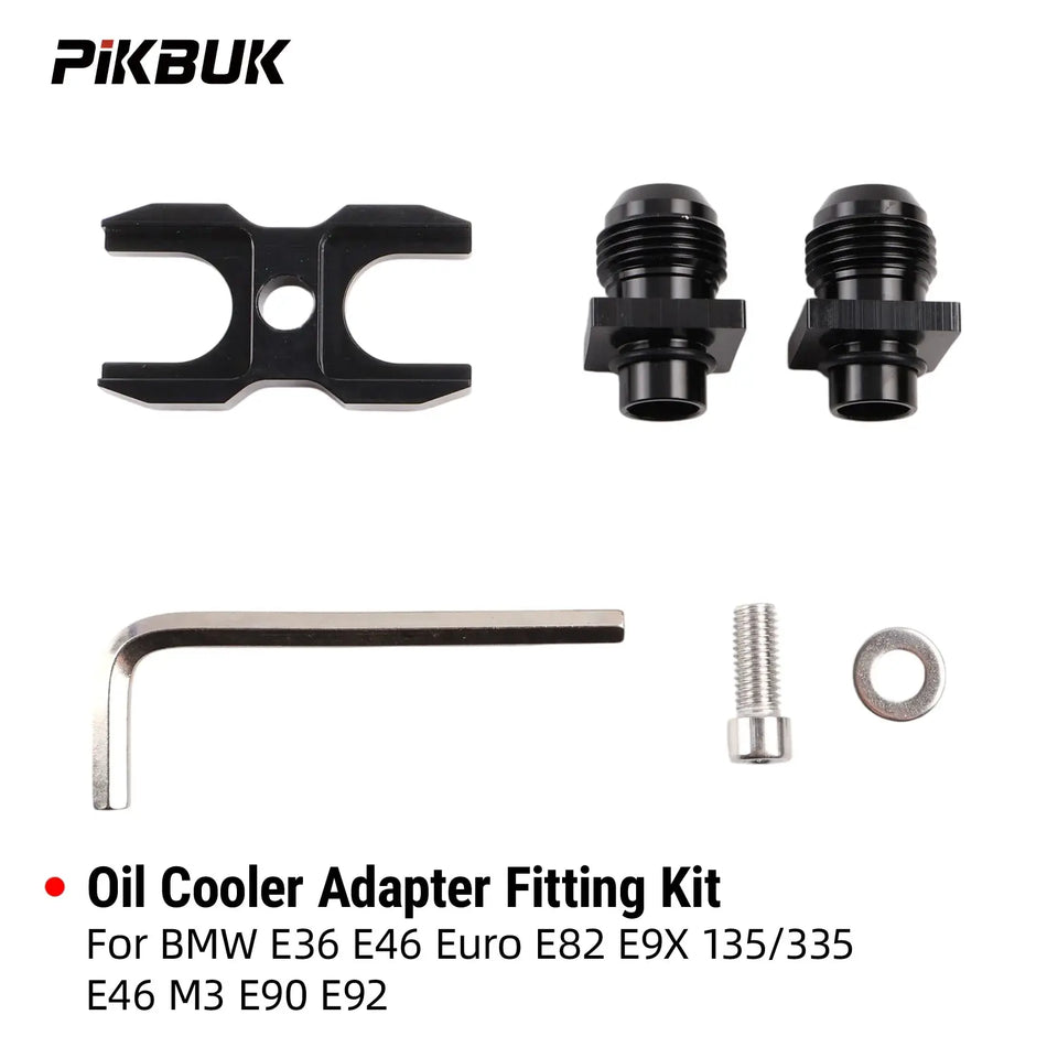 PIKBUK Auto AN10 Oil Cooler Adapter Fitting Kit For BMW E36 E46 Euro E82 E9X 135/335 E46 M3 E90 E92 Aluminum by InterCyprus Trading Ltd