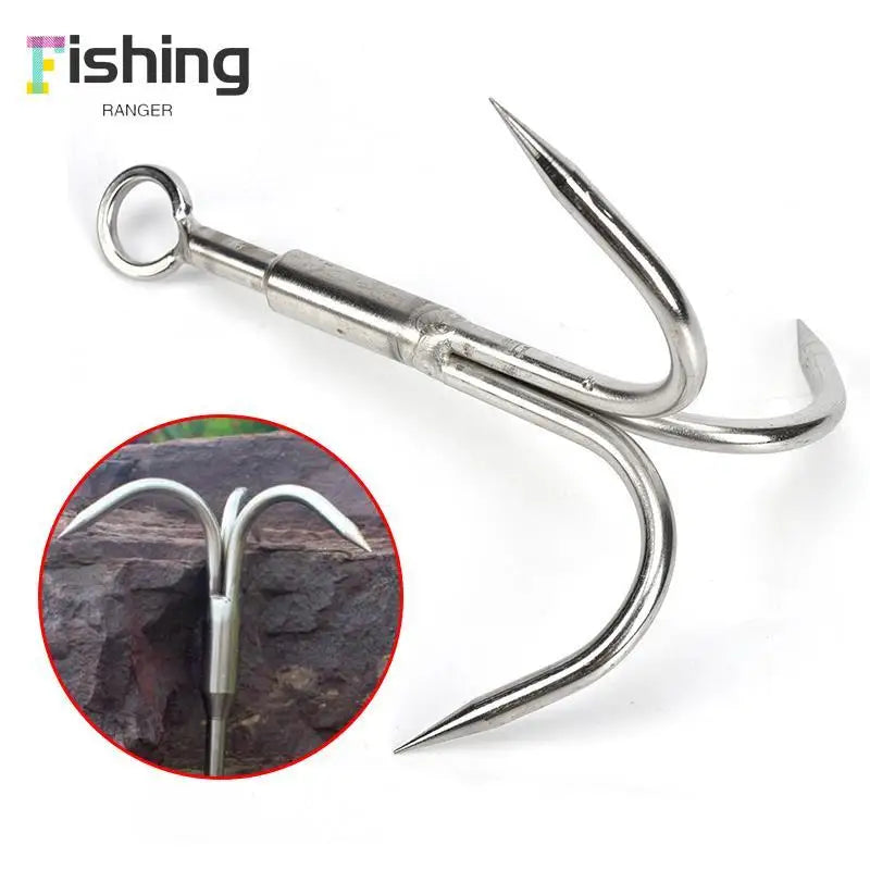 1pc 3 Claws Grappling Hook Climbing Survival Carabiner Tool Stainless Steel Default Title