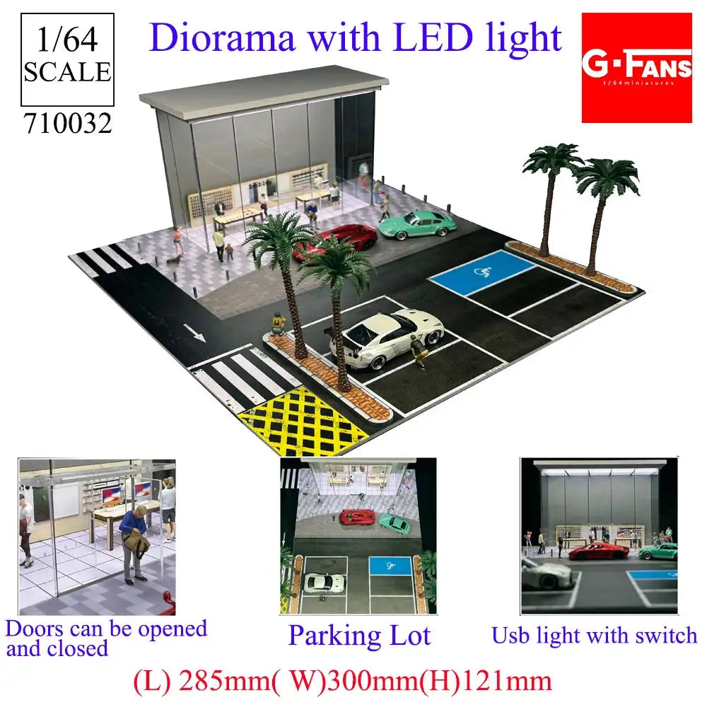 GFans 1:64 Diorama Car Garage &ndash; LED Lights Display 710032
