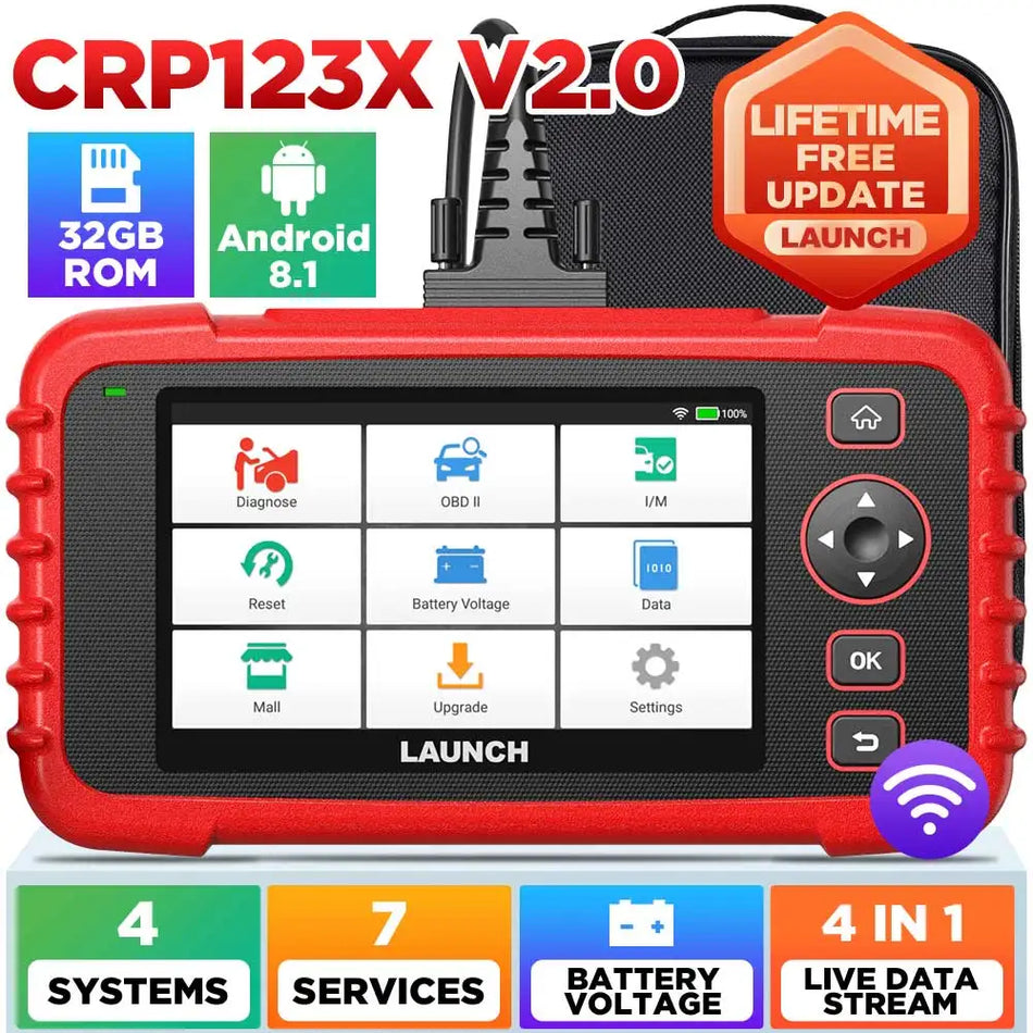 Diagnostický nástroj CRP123X V2.0 pre automobily OBDII skener štyroch systémov