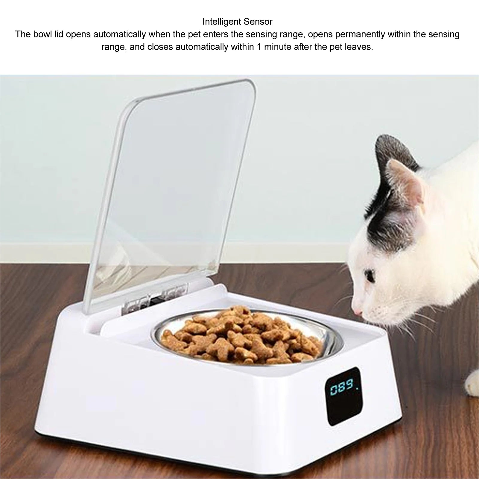 Infrared Sensor Cat Feeder &ndash; Digital Display Easy Clean