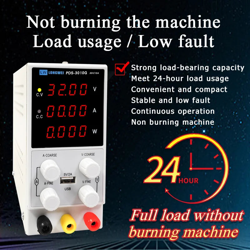 Longwei PDS-3010G - Adjustable 0-30V 10A Lab Bench Power