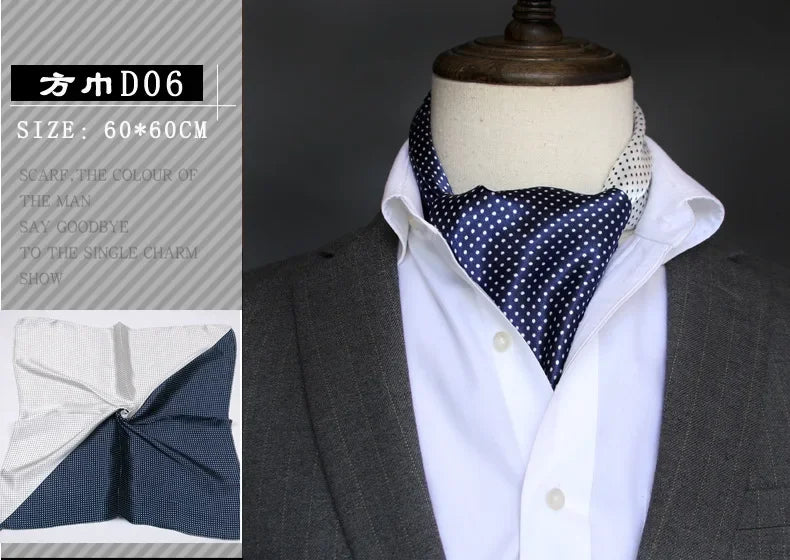 British Men's Silk Scarf &ndash; Elegant Satin Touch D06