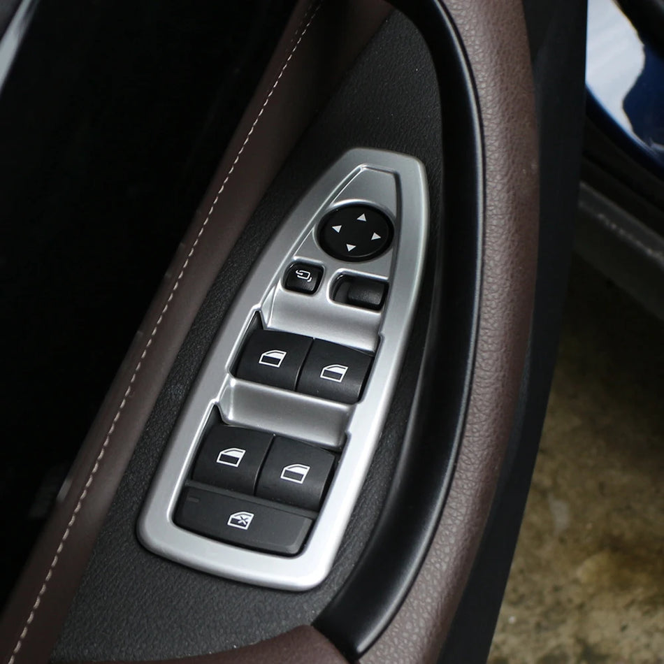 Langų pakėlimo panelės apdailos lipdukas chromuotas BMW X1 F48 kairės pusės vairui, išorės atnaujinimas 4 vnt.