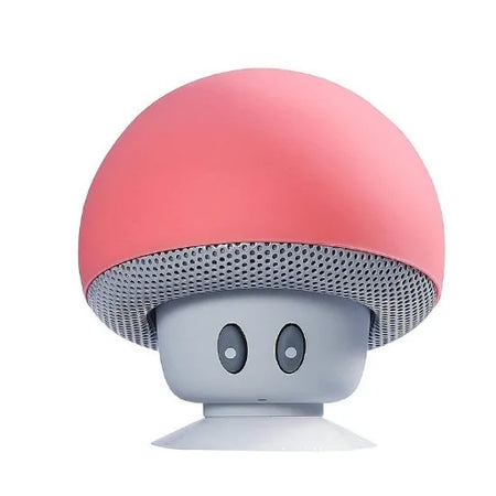 Mushroom Shaped Bluetooth Speaker with Suction Cup - Cute, Portable, Dustproof, Perfect Gift for Kids &amp; Women Red