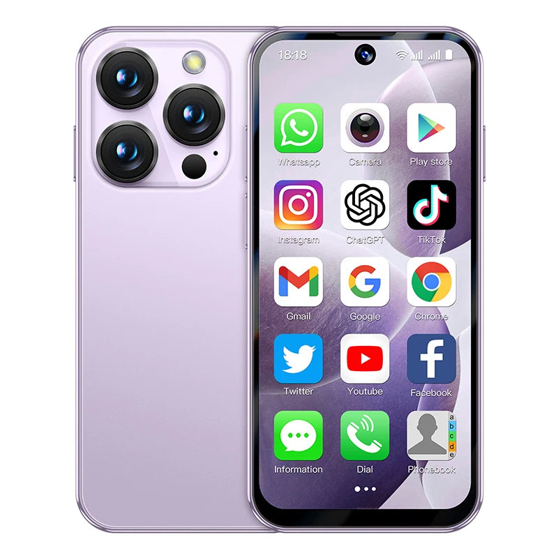 SOYES XS19 Mini Smartphone - Compact Android Phone Pro Purple
