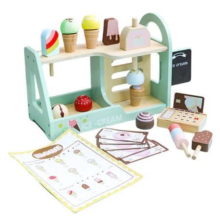 Wooden Simulation Ice Cream Rack &ndash; Educational Toy For 3-6 NB550C3