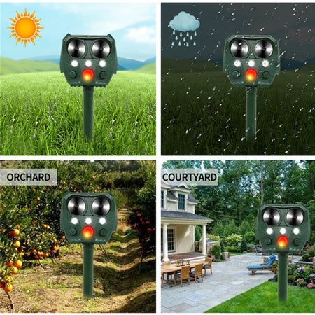 Solar Powered Animal Repeller &ndash; Ultrasonic Pest Deterrent