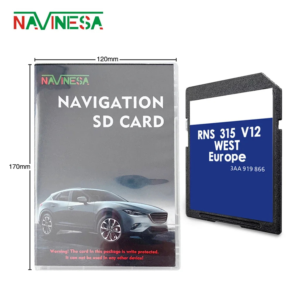 SD Card 3AA051866BE Update &ndash; West EU Navigation For VW for RNS 315 West