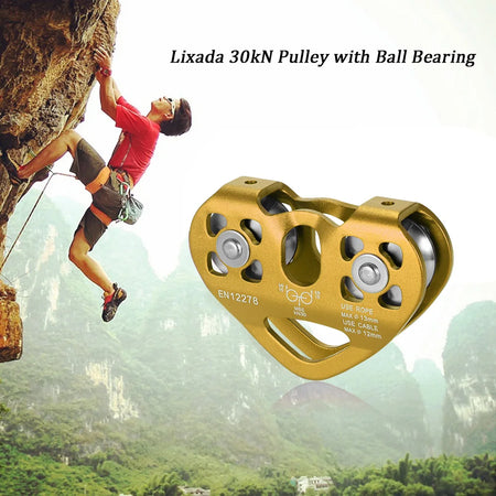 Lixada 30KN Climbing Pulley Aluminum Alloy - Fast Speed