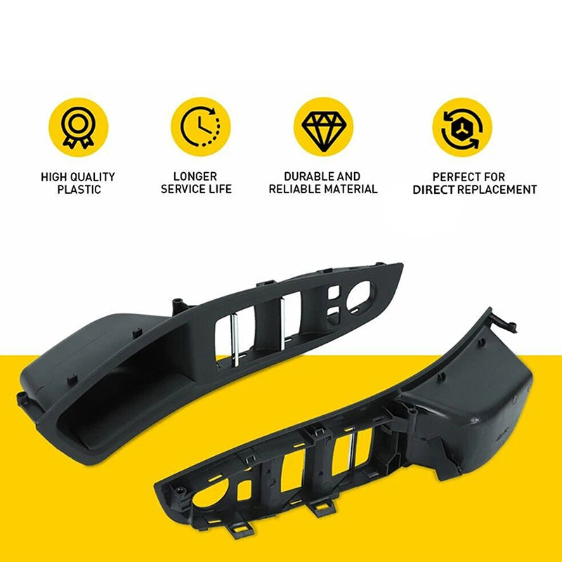 BMW 5 Serisi F10 F11 için Kapı Paneli Kolu ve Pencere Anahtarı Kaplama Kapağı ABS Ön İç