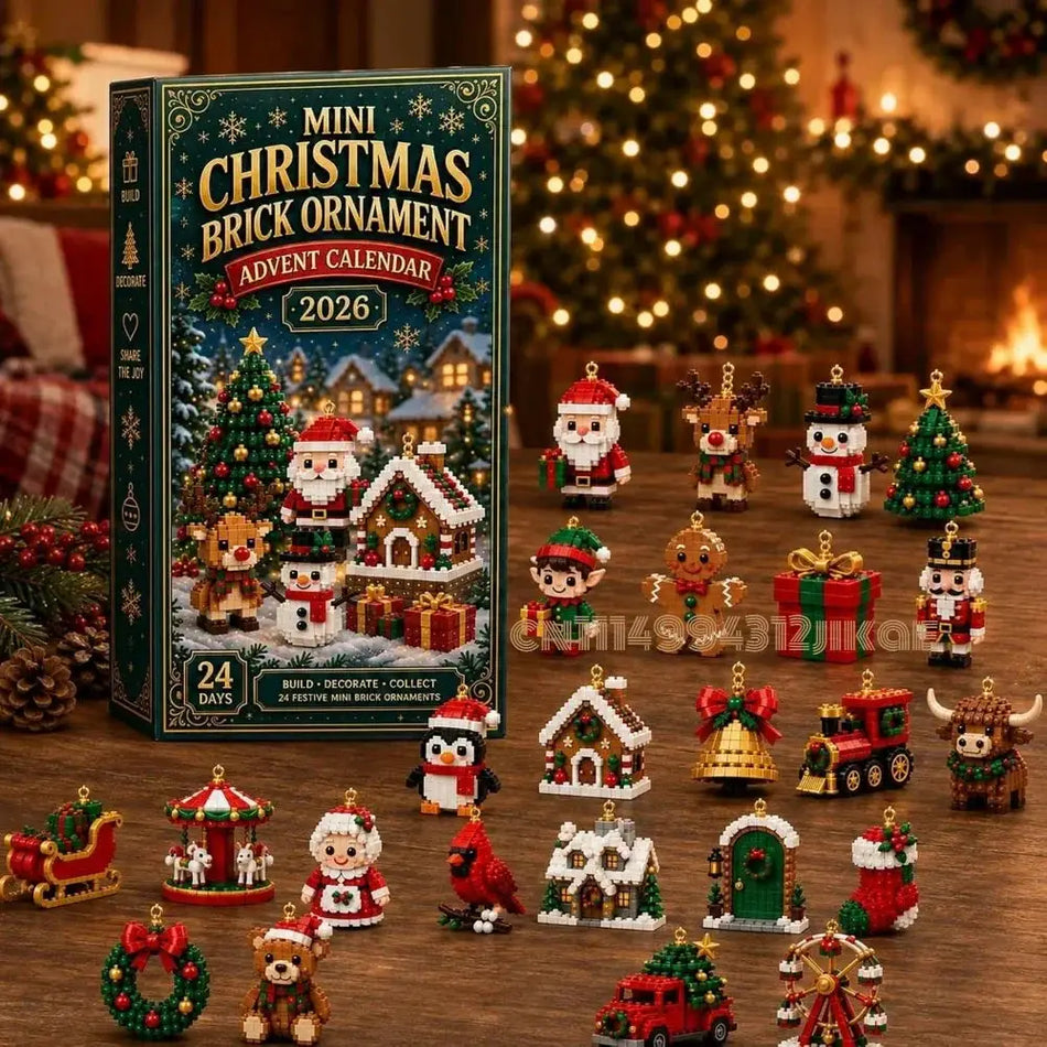 Buildable Christmas Advent Calendar With 24 Mini Brick Ornaments by InterCyprus Trading Ltd