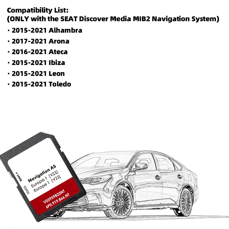 Seat Ibiza Navi 32GB Map SD Card 2015-2020 &ndash; Europe Maps