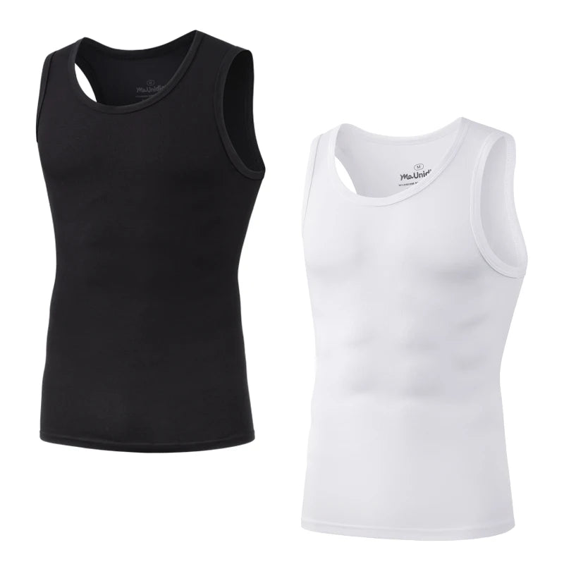 Men's Bamboo Fiber Compression Tank Tops - 2 Pack V01-2pcs-pack1 / XXL / Pack of 2