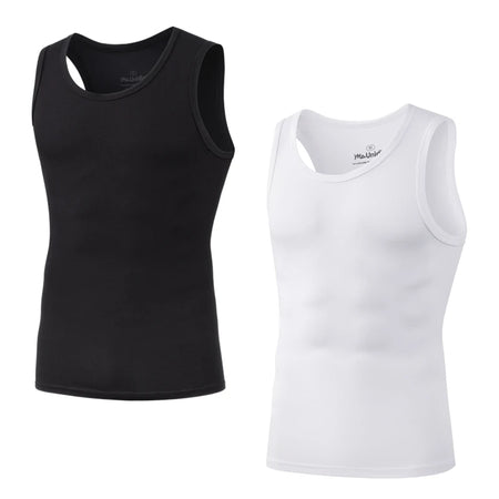 Men's Bamboo Fiber Compression Tank Tops - 2 Pack V01-2pcs-pack1 / XXL / Pack of 2