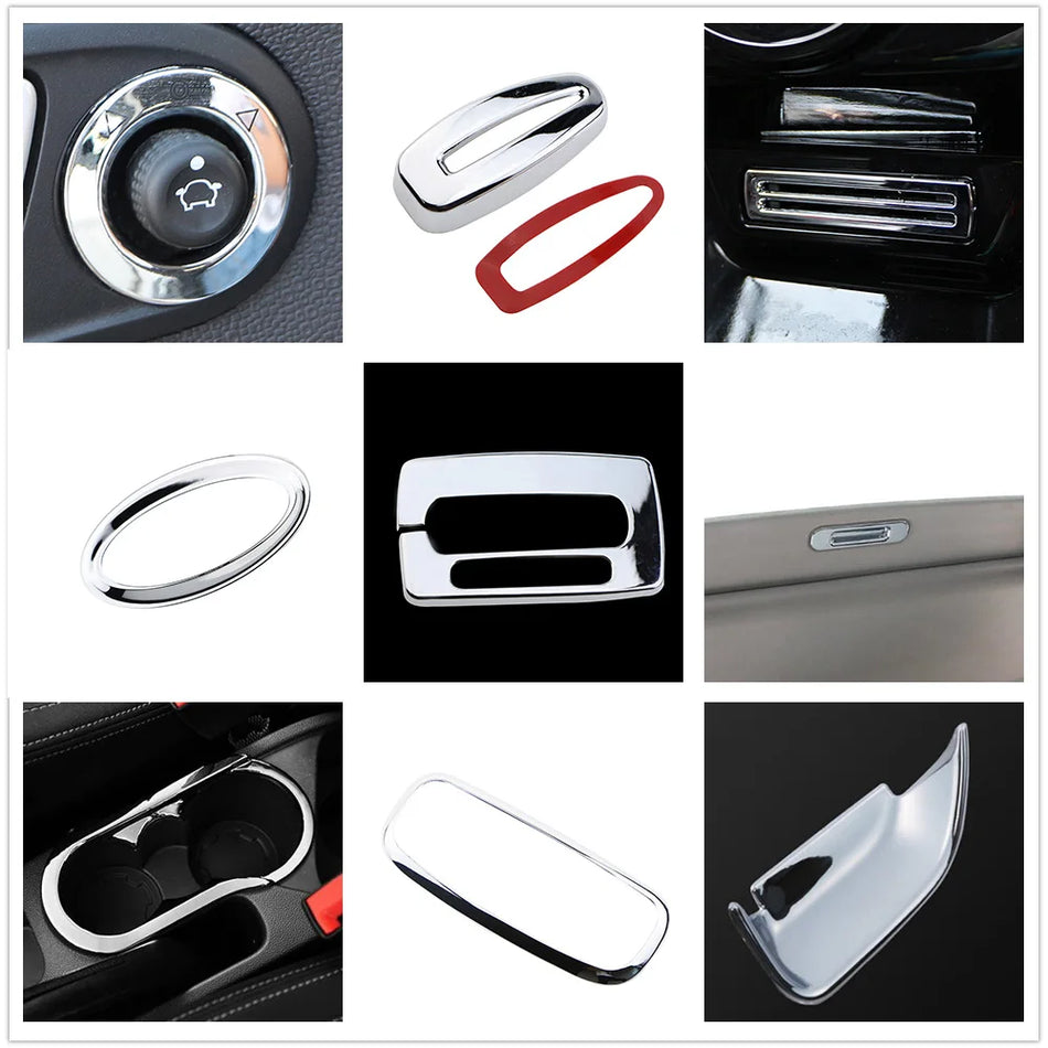 Ford Ecosport 2013-2017 ABS Внутренняя отделка Серебристый держатель для чашек Ручка панели переключения передач