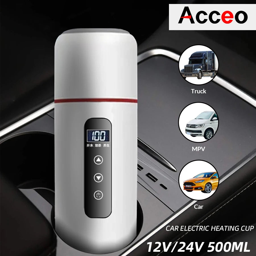ACCEO 12V 500Ml Heating Cup - Variable Temp Display