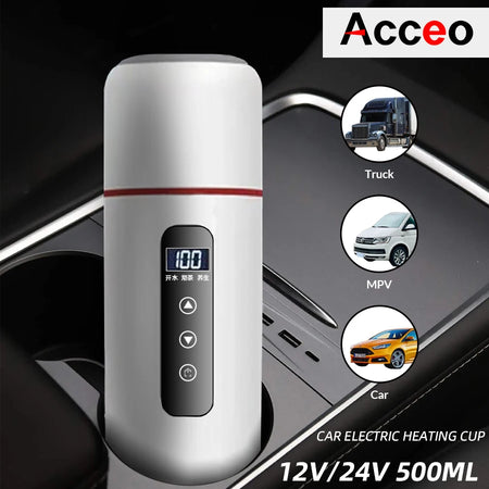 ACCEO 12V 500Ml Heating Cup - Variable Temp Display