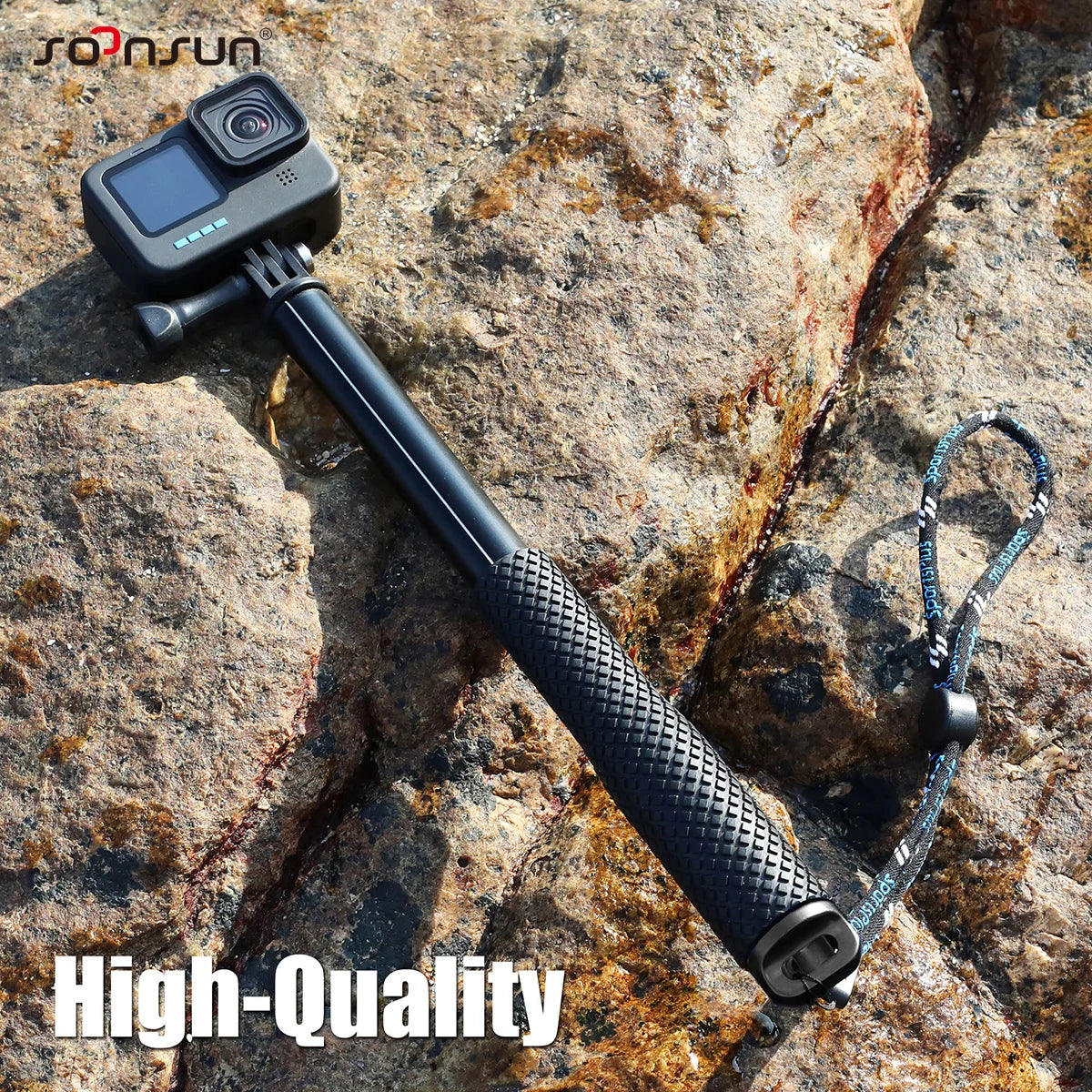 SOONSUN Aluminium Waterproof Selfie Stick &ndash; Versatile Underwater Grip for Action Cameras