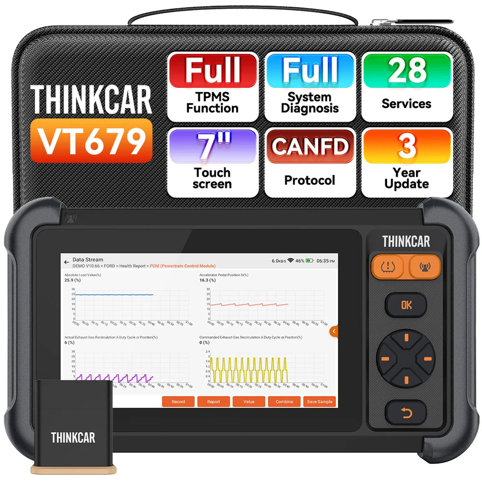 Scanner Diagnostico OBD2 ThinkCar VT679 con Sistema Completo e Attivazione TPMS