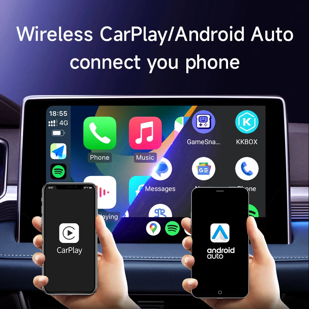HEYINCAR Smart AI Box Plus for Wireless CarPlay &amp; Android Auto