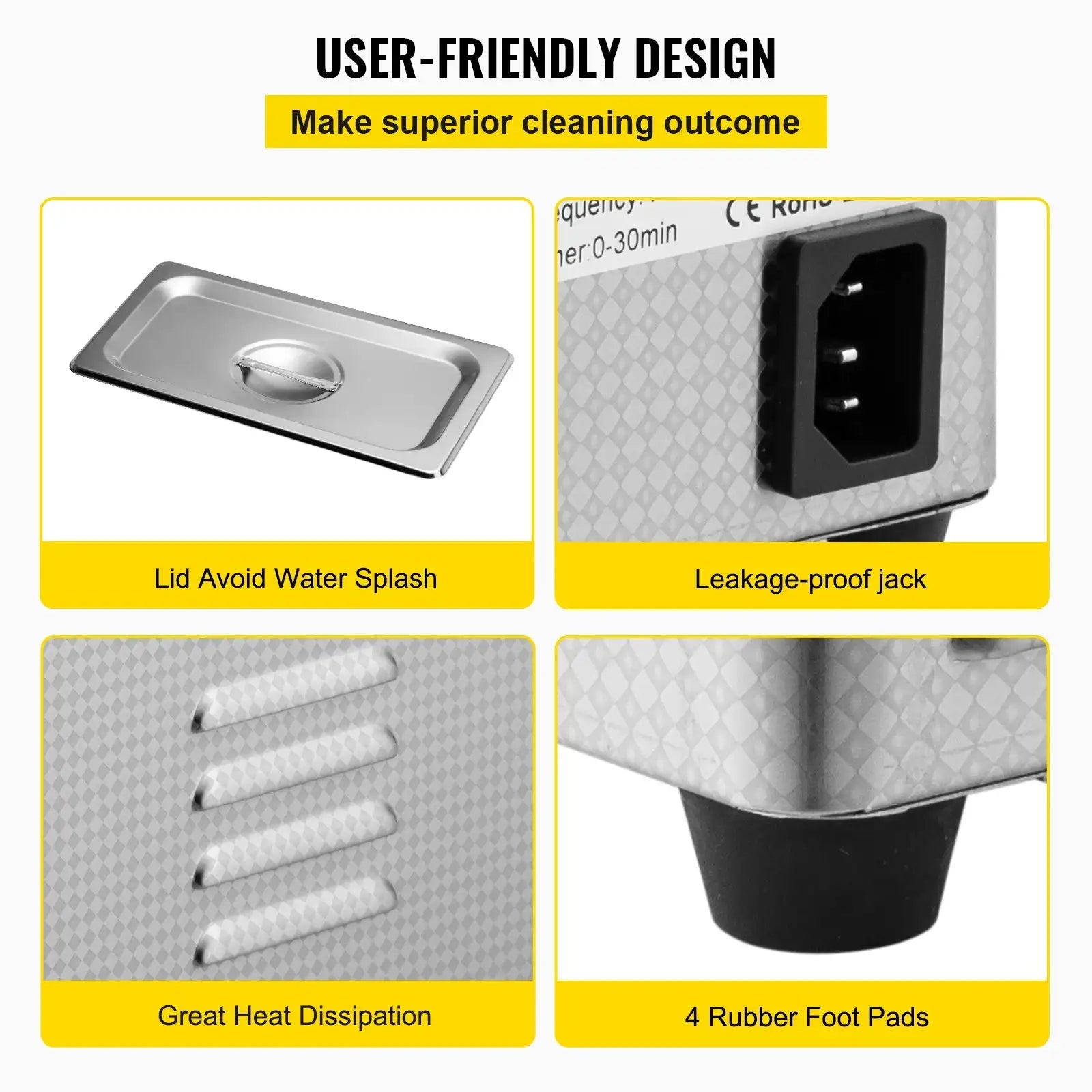 0.8L Ultrasonic Cleaner 35W Mini Dish Washing