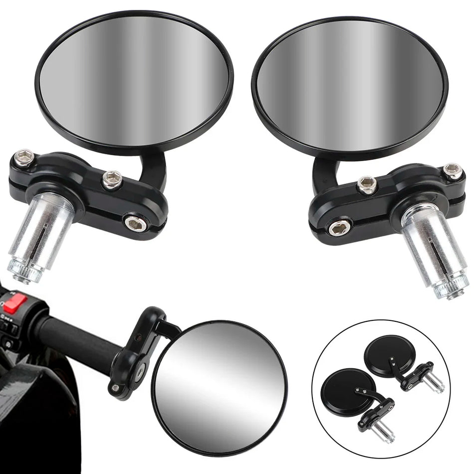 Universalus 22mm Vairo Galinis Motociklo Veidrodėlis su Sferiniu Atgaliniu Vaizdu