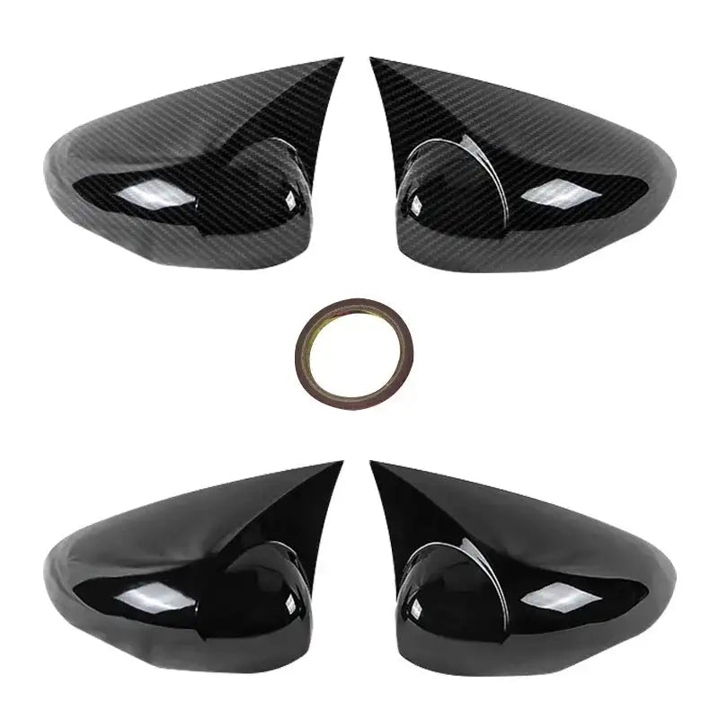 Bat Style Mirror Cover For Ford Fiesta 2008 2017 Black