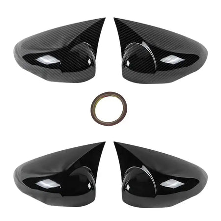 Bat Style Mirror Cover For Ford Fiesta 2008 2017 Black