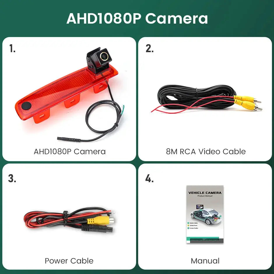 GreenYi 170° AHD 1080P Brake Light Reverse Camera For Lada Largus Cross/Dacia Dokker 2012-2025 3rd Third Backup Parking Camera by InterCyprus Trading Ltd