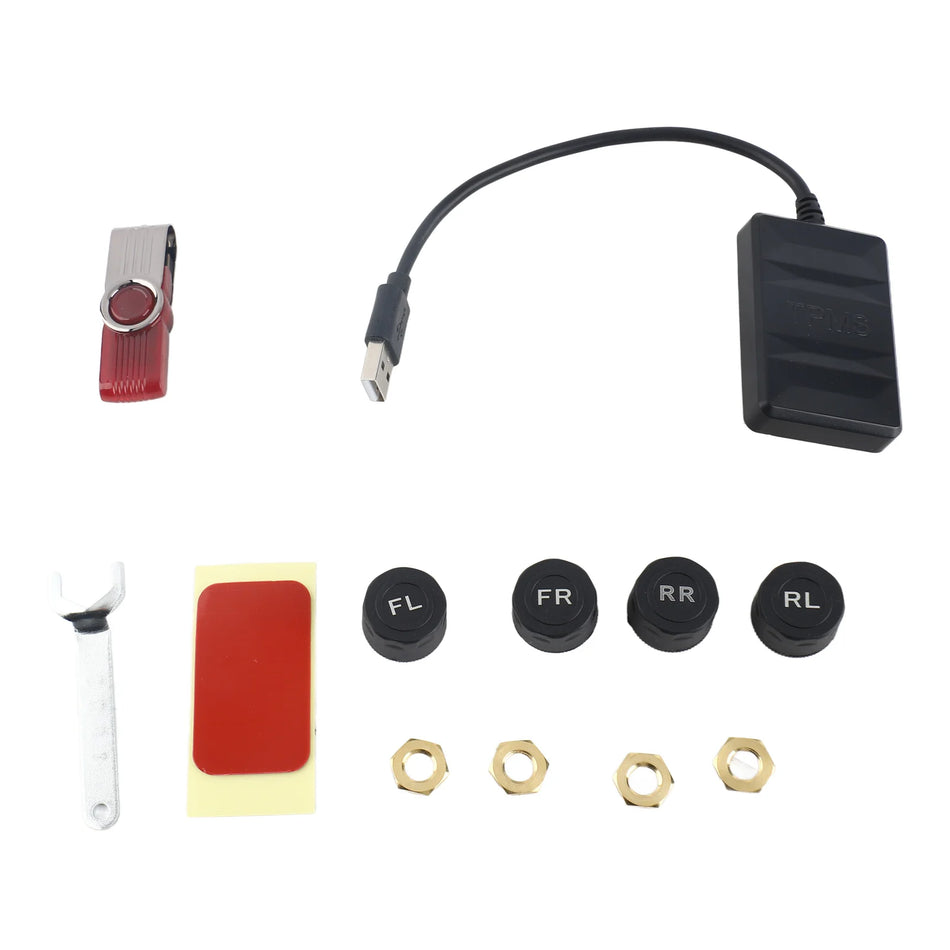 Monitor de Presiune a Pneurilor TPMS USB pentru Android, Sistem de Alarmă, Transmisie Fără Fir