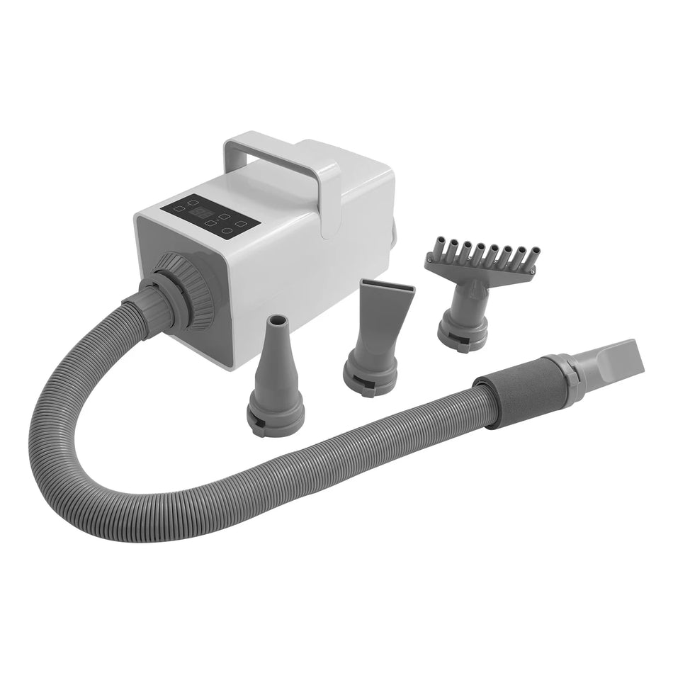 Secador de pelo para mascotas de 2200W con cuatro boquillas y temperatura ajustable