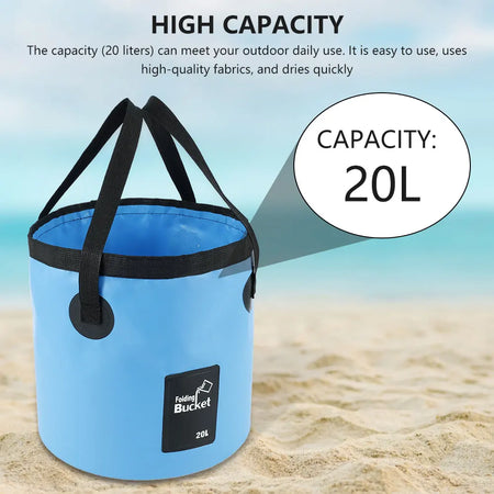 20L Waterproof Folding Bucket, Portable Collapsible Container
