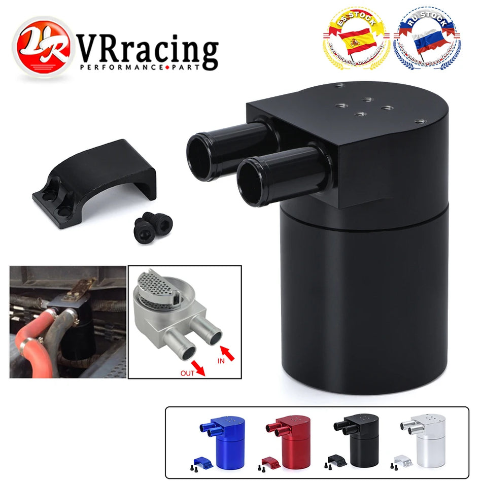 Recipiente de captura de aceite redondo de aluminio con barbilla de 19 mm para aplicaciones de motor turboalimentado BMW VW Audi