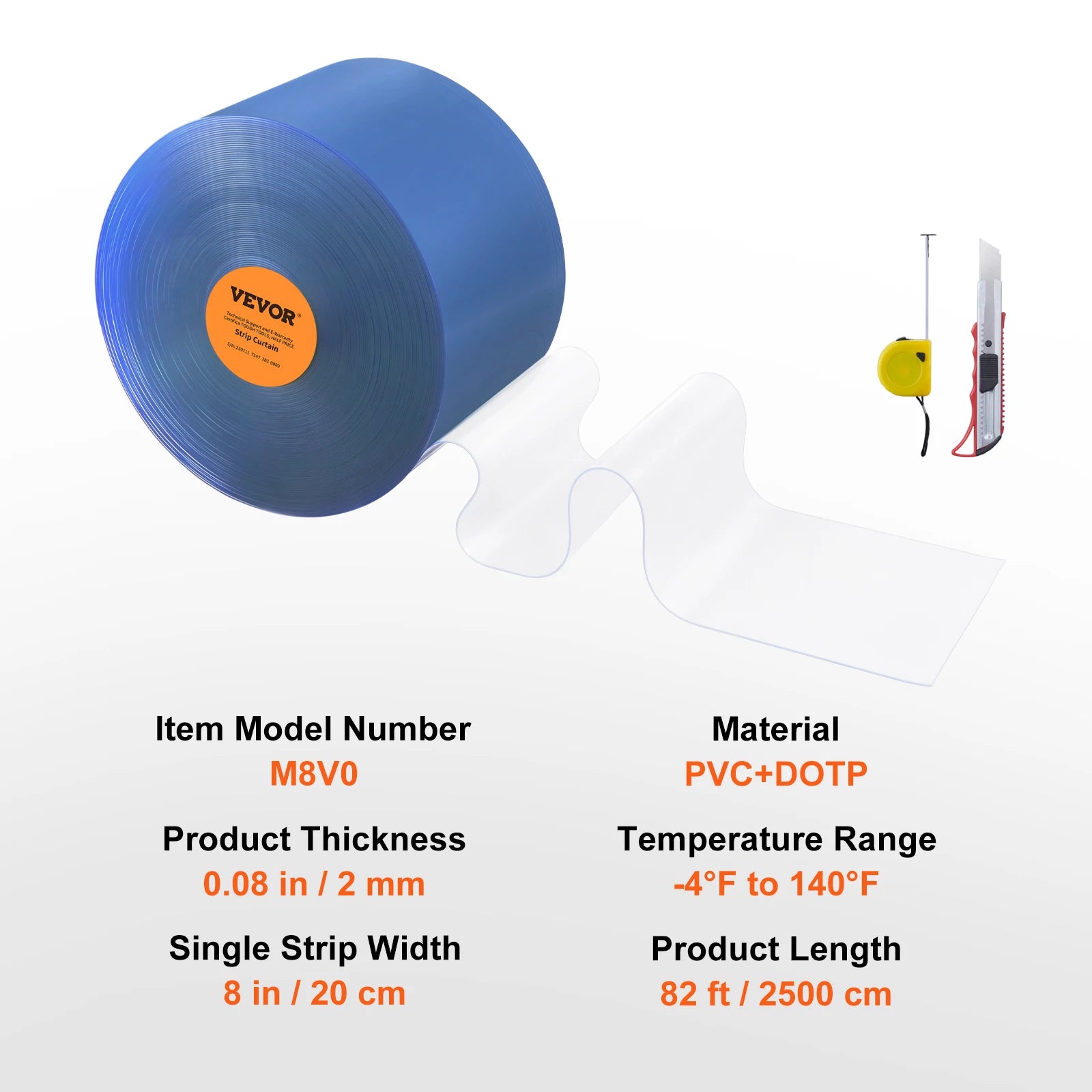 SucceBuy PVC Strip Curtain 50/100/150ft 8x12 &ndash; Clear View