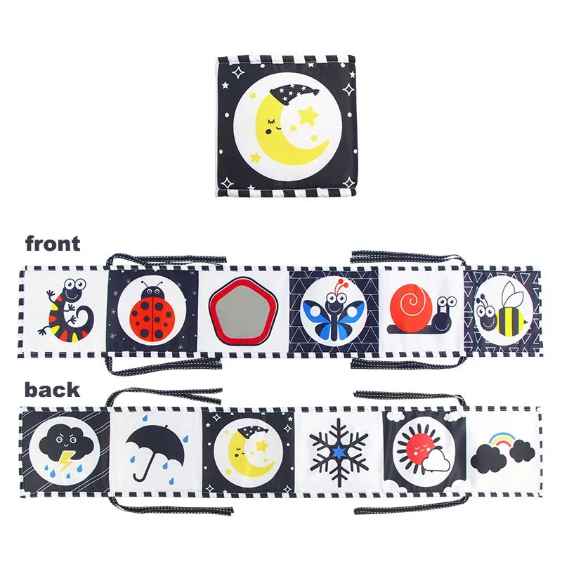 Baby Bedside Cloth Book &ndash; Develops Visual Ability for Newborns A-Insects