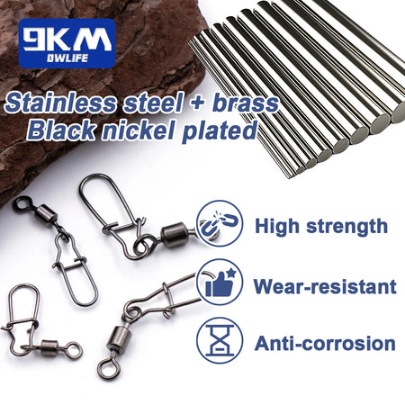 Duo-Lock Snap Swivels - Premium Stainless Steel Fishing Connectors | 50-200 Pieces