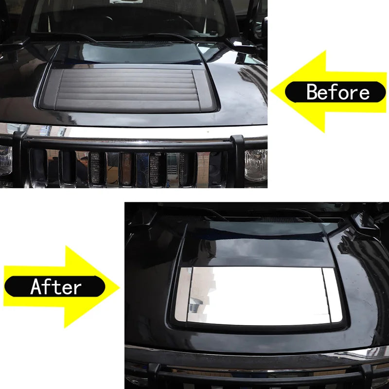 Hummer H3 Friso do Capot Aço Inoxidável Prateado Conjunto de 9 Peças