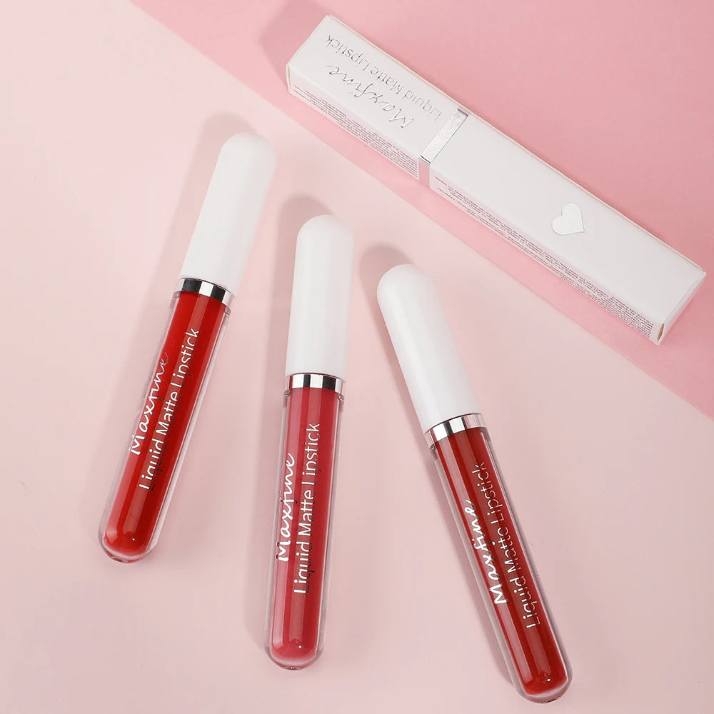 MAXFINE Waterproof Matte Liquid Lipstick - Long-lasting &amp; Moisturising