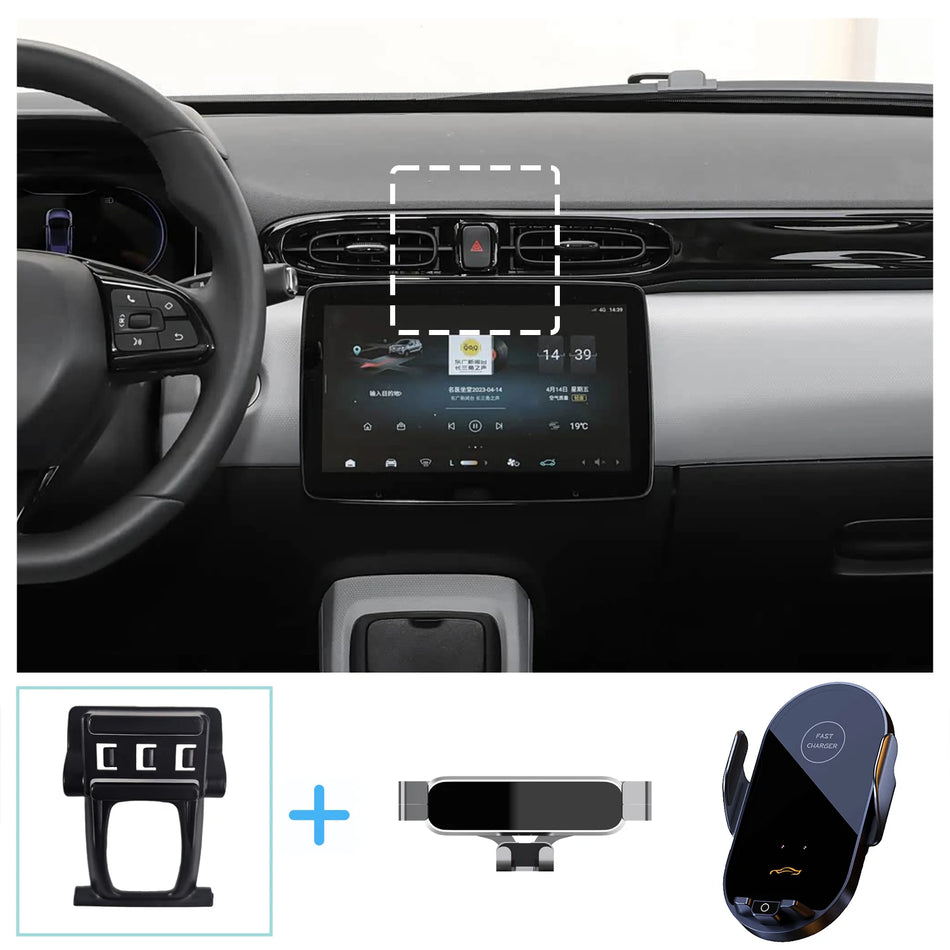 Wireless Charging Phone Mount Gravity Base for Leapmotor T03 2020-2024