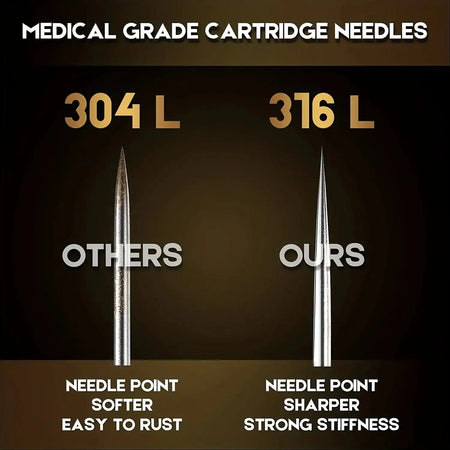 OZER 10Pcs Tattoo Cartridge Needles RL RS RM Round Liner