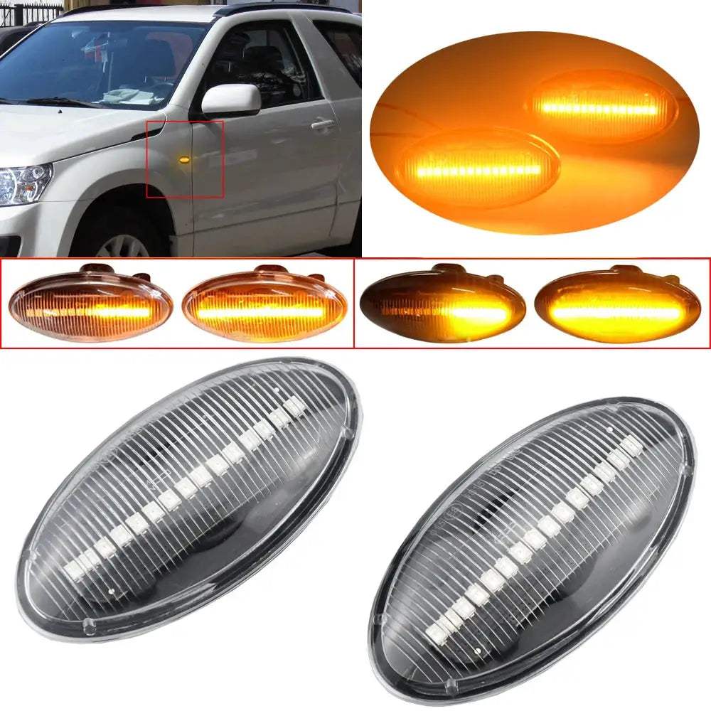 1 Pair Dynamic LED Side Marker Turn Signal Lights Indicator Amber Repeater Car Lights For Suzuki Swift Jimmy Vitara SX4 Alto by InterCyprus Trading Ltd