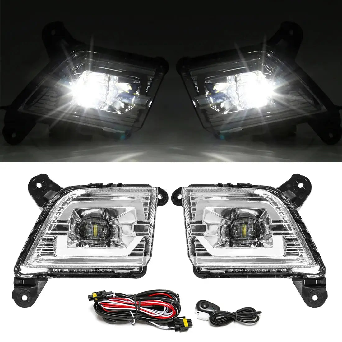 For Chevrolet Silverado 2019 2020 Fog Light Led Daytime Running Lamp DRL Daylights Front Bumper Wateproof DLAA Chevy by InterCyprus Trading Ltd